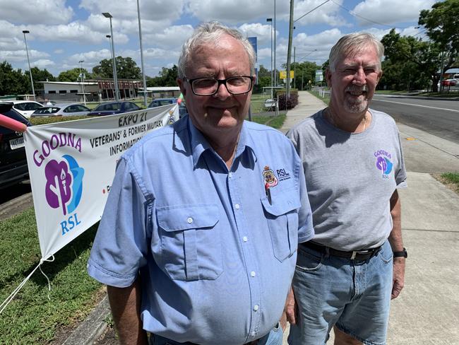 RSL Goodna sub branch vice president Les Hill and treasurer Bill Holmes are inviting former service personnel to take advantage of an upcoming expo.