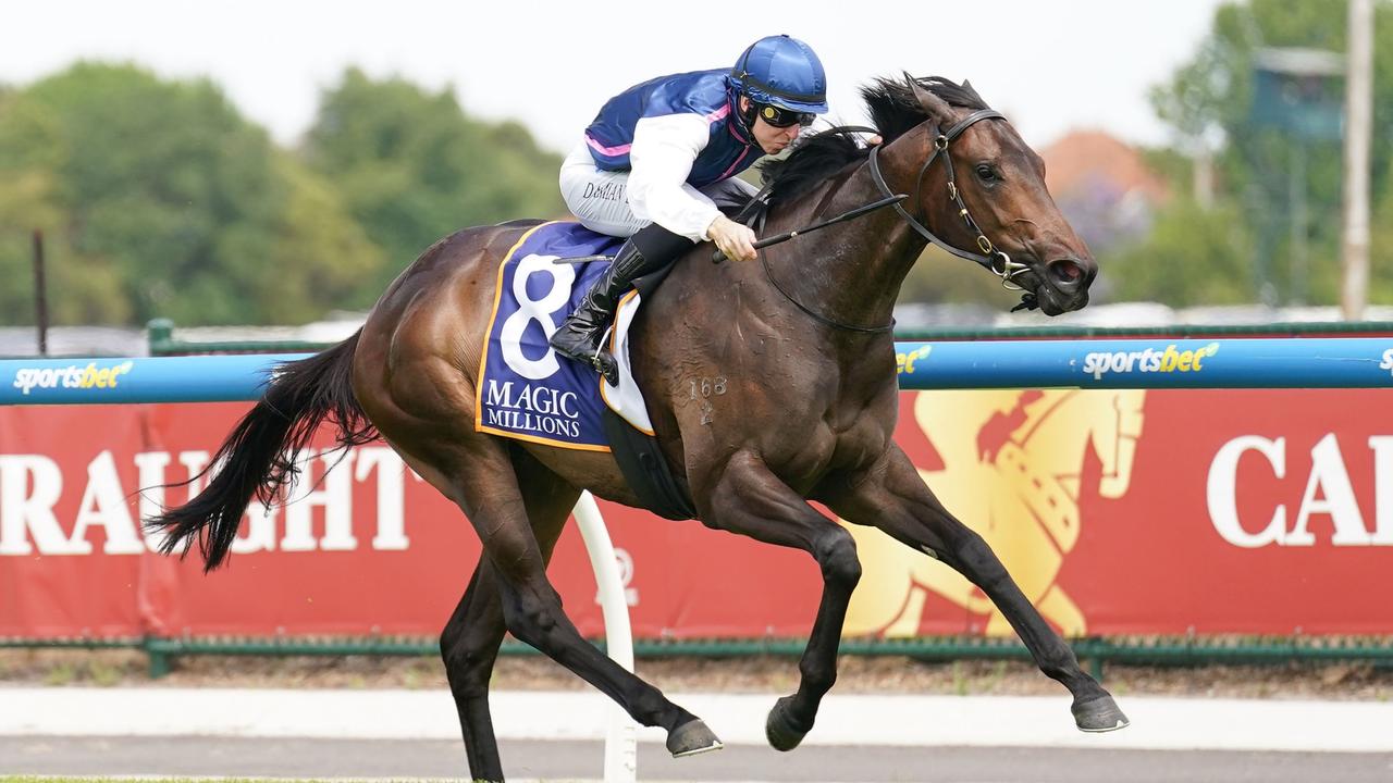 Invincible Woman and Damian Lane score a dominant win on debut at Caulfield Heath. Picture: Scott Barbour/Racing Photos via Getty Images)