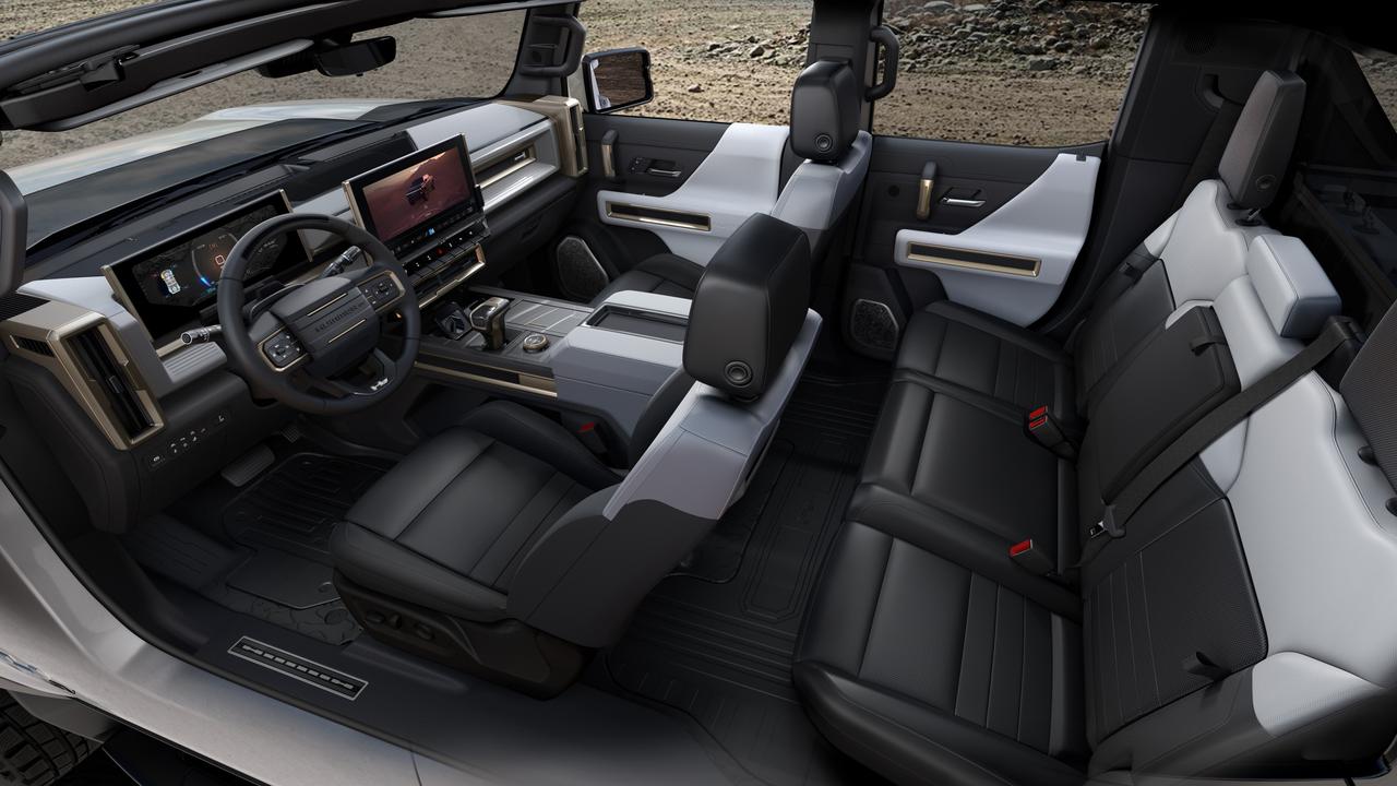 Like the original Hummer models, the new EV has a wide cabin layout.