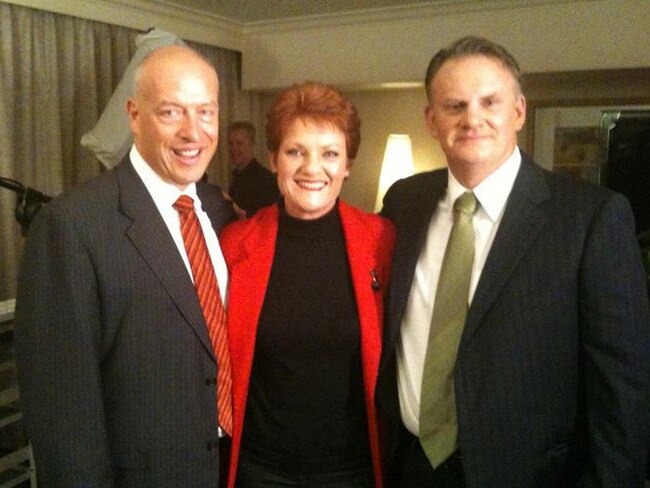 Max Markson with Pauline Hanson and Mark Latham in 2011. Picture: Facebook