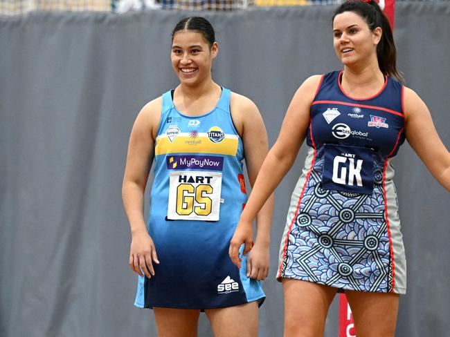 Titans Netball player Roxanne (Roxy) Rhind debuts for Ruby Series, family flocks to watch