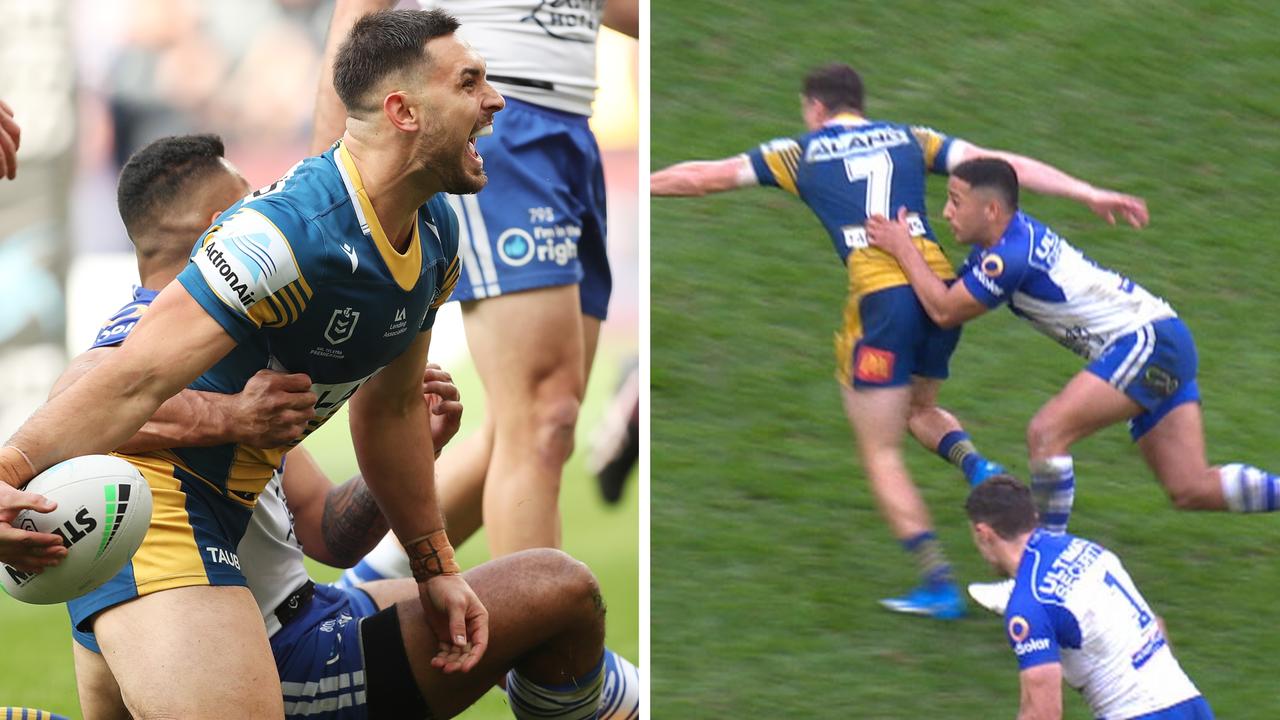 The Eels ran away with the game after a couple of dumb Bulldogs plays.