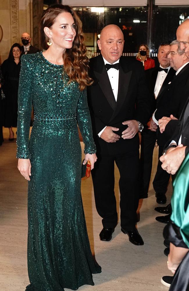 Glittering in green at Royal Albert Hall in November. Picture: Getty Images