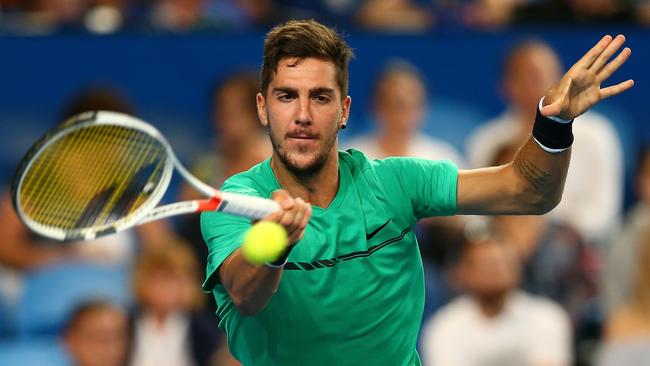 Thanasi Kokkinakis lost in straight sets on Wednesday night. Picture: Getty Images