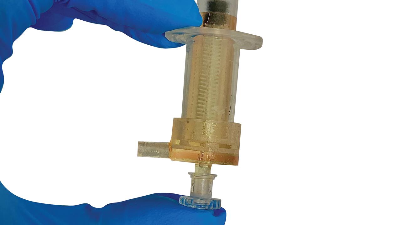 The syringe can improve the quality of the sperm sample by more than 65 per cent. Picture: Supplied.