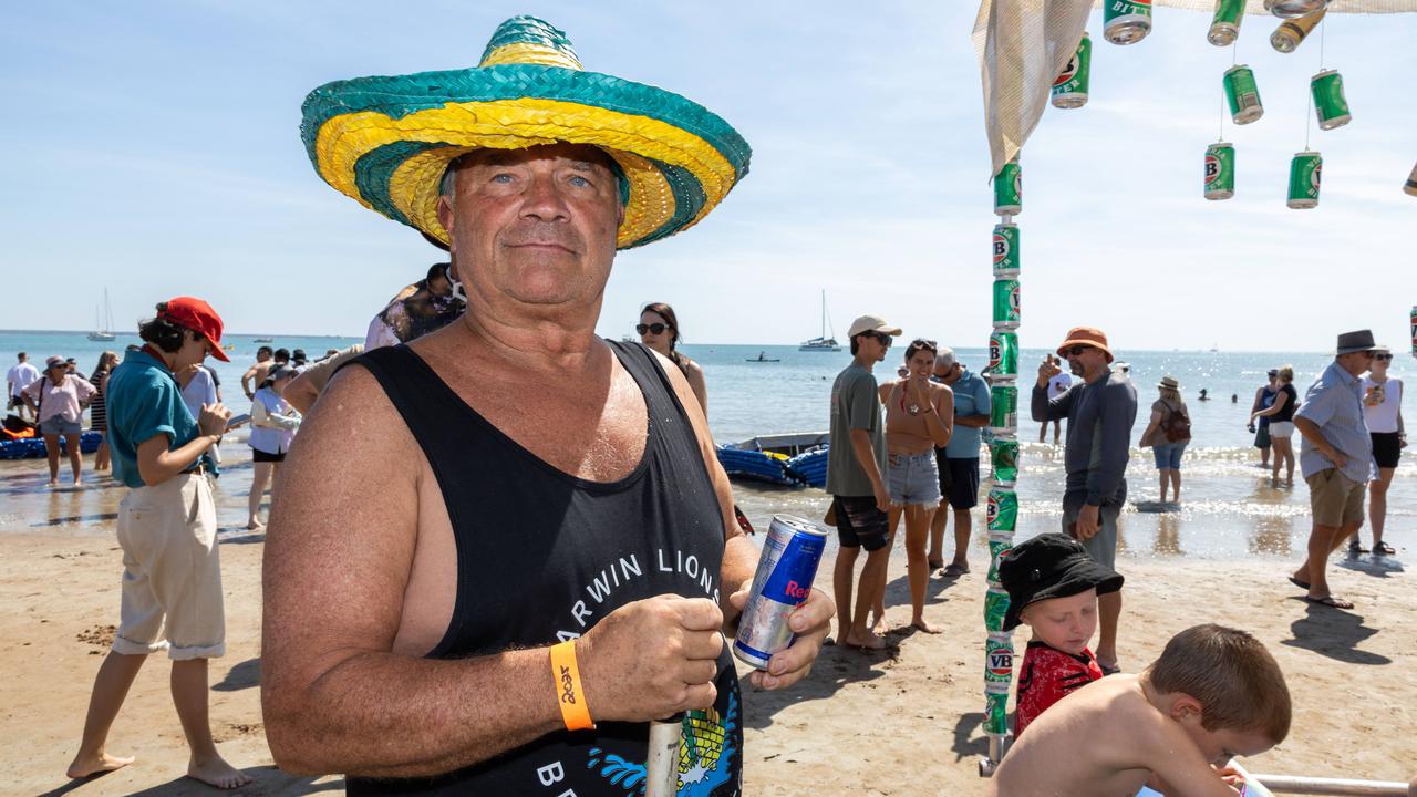 Ted Hannaford at the Darwin Beer Can Regatta at Mindil Beach, 2025. Picture: Pema Tamang Pakhrin