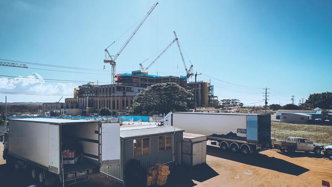 Mate &amp; Matt's Cudgen is a stone’s throw from the new Tweed Valley Hospital, pictured here under construction before opening its doors in May 2024. Picture: Supplied.