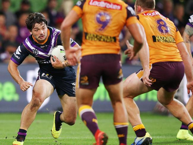 Brandon Smith hit the ball up with plenty of intent for the Storm. Picture: Michael Dodge/Getty Images