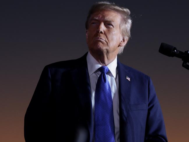 Republican presidential nominee, former US President Donald Trump, pauses while speaking during a campaign rally on October 19 in Latrobe, Pennsylvania. Picture: Win McNamee/Getty Images/AFP