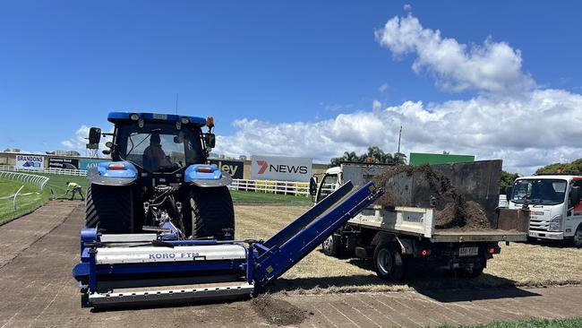 Work underway at the Turf Club on Monday. Picture: Supplied.