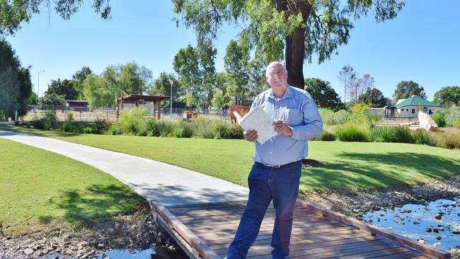 ROADS TO FOOTPATHS: Western Downs Regional Council Works and Technical Services Councillor George Moore said the council continued to build connectivity across local towns by investing in new footpath linkages. Pic: Peta McEachern