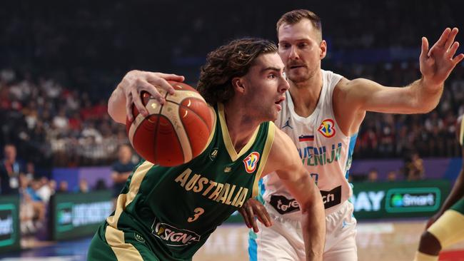 Josh Giddey for the Boomers. Picture: Getty Images