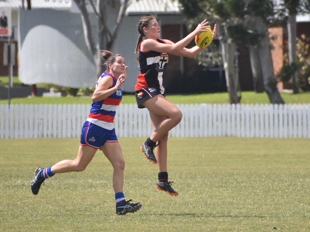 Alana Gee in the North Mackay Saints and Moranbah Bulldogs clash at Zeolla Park, August 28, 2021. Picture: Matthew Forrest