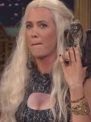 Uncanny ... Kristen Wiig in her flawless GoT get-up.