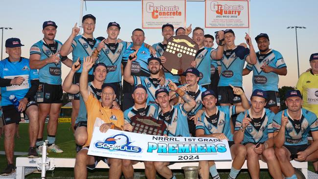 Ballina Seagulls are the 2024 NRRRL First Grade Premiers after defeating Bilambil Jets in a cliffhanger.. Picture: DC Sports Photography. NRRRL Ladies Tackle Grand Final between Northern United Dirawongs vs Byron Bay Red Devils at Kingsford Smith Park, Sunday 8th September 2024.