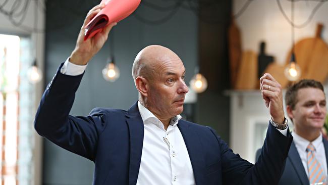 Auctioneer Andrew Degn in action at an auction in Paddington. Picture: Annette Dew