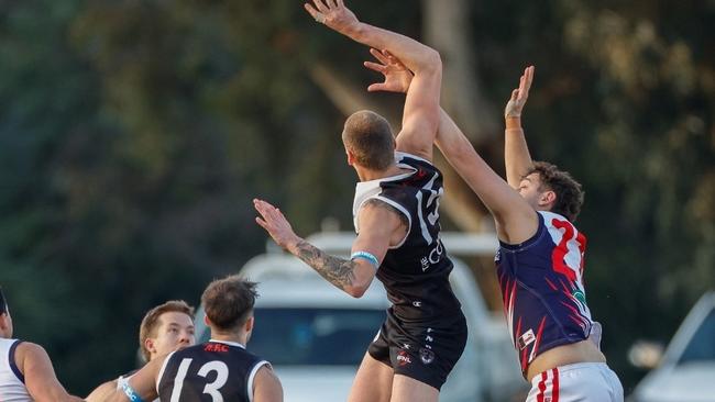 Jett Latchford in the ruck for Ringwood. Picture: Field of View Photography