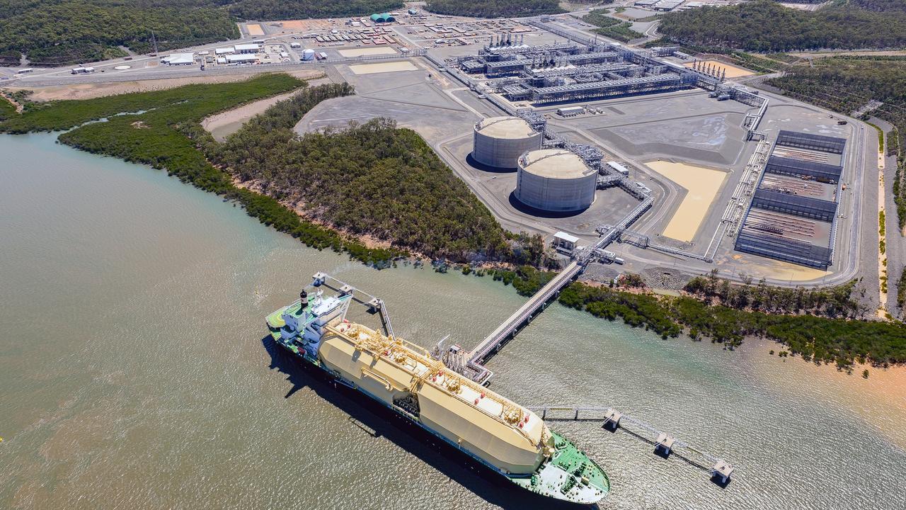 Origin Energy's Australia Pacific liquefied natural gas facility at Curtis Island in North Queensland. Picture: Origin Energy