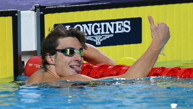 SMETHWICK, ENGLAND – JULY 31: Ben Armbruster of Team Australia reacts after competing in the Men's 50m Backstroke Semi-Final on day three of the Birmingham 2022 Commonwealth Games at Sandwell Aquatics Centre on July 31, 2022 on the Smethwick, England. (Photo by Quinn Rooney/Getty Images)