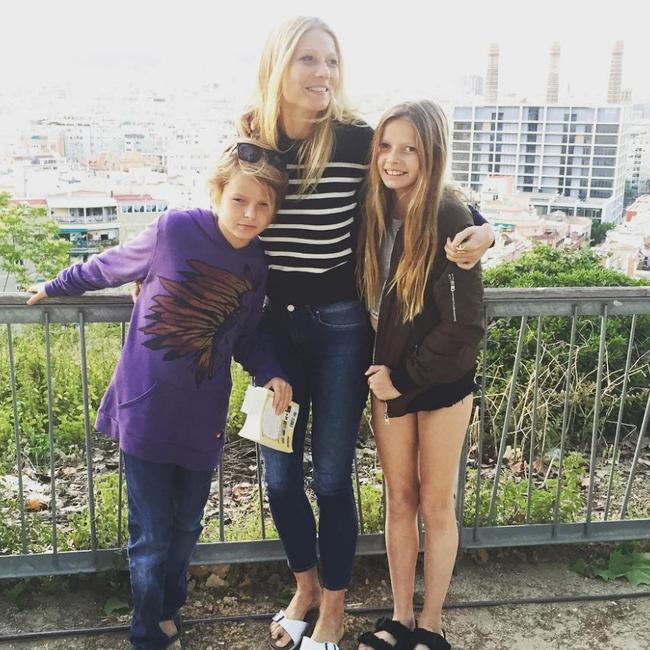 Gwyneth Paltrow with son Moses and daughter Apple. Picture: Instagram