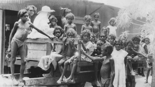 An undated picture of Aboriginal children at a mission.