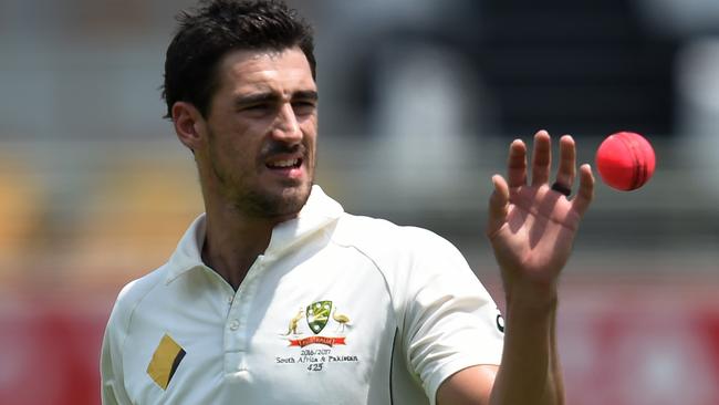 Mitchell Starc enjoys bowling with the pink ball.