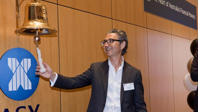 BetaShares CEO Alex Vynokur rings in the listing of the Crypto Innovators exchange traded fund.