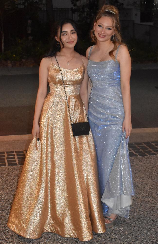 School Captains Bhumisha and Ashanti enjoyed their night at the 2022 Noosa District State High School Formal. Picture: Eddie Franklin