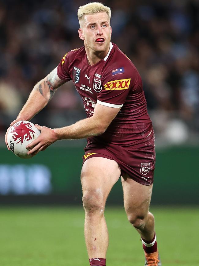 Cameron Munster passes during last year’s State of Origin series.