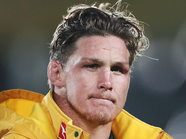 AUCKLAND, NEW ZEALAND - AUGUST 25:  Michael Hooper of the Wallabies looks on after losing The Rugby Championship game between the New Zealand All Blacks and the Australia Wallabies at Eden Park on August 25, 2018 in Auckland, New Zealand.  (Photo by Anthony Au-Yeung/Getty Images)