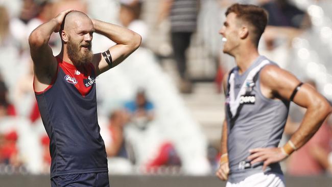 Max Gawn had a shocker in his 100th game. Picture: AAP