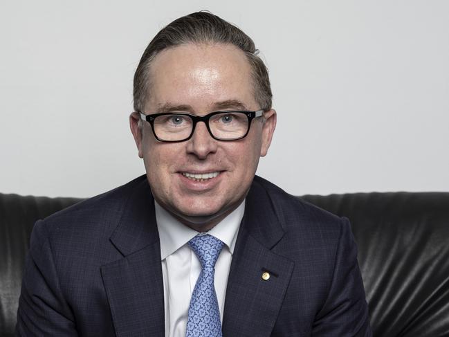 NWNAUSNEWSQantas CEO Alan Joyce is the first guest of Kerry O'Brien in his new series in partnership with Griffith University. Photographed at Home of the Arts, Lakeside Room. 135 Bundall Road, Surfers Paradise,Photography : Russell Shakespeare
