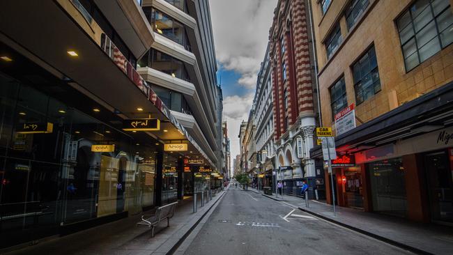 Melbourne CBD is a ghost town under stage four restrictions. Picture: Jay Town