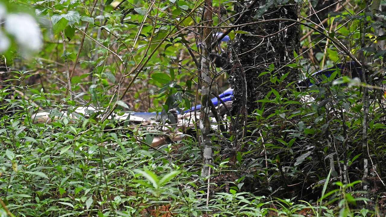 The 51-year-olds' trail bike in the Imbil State Forest. Picture: Troy Jegers