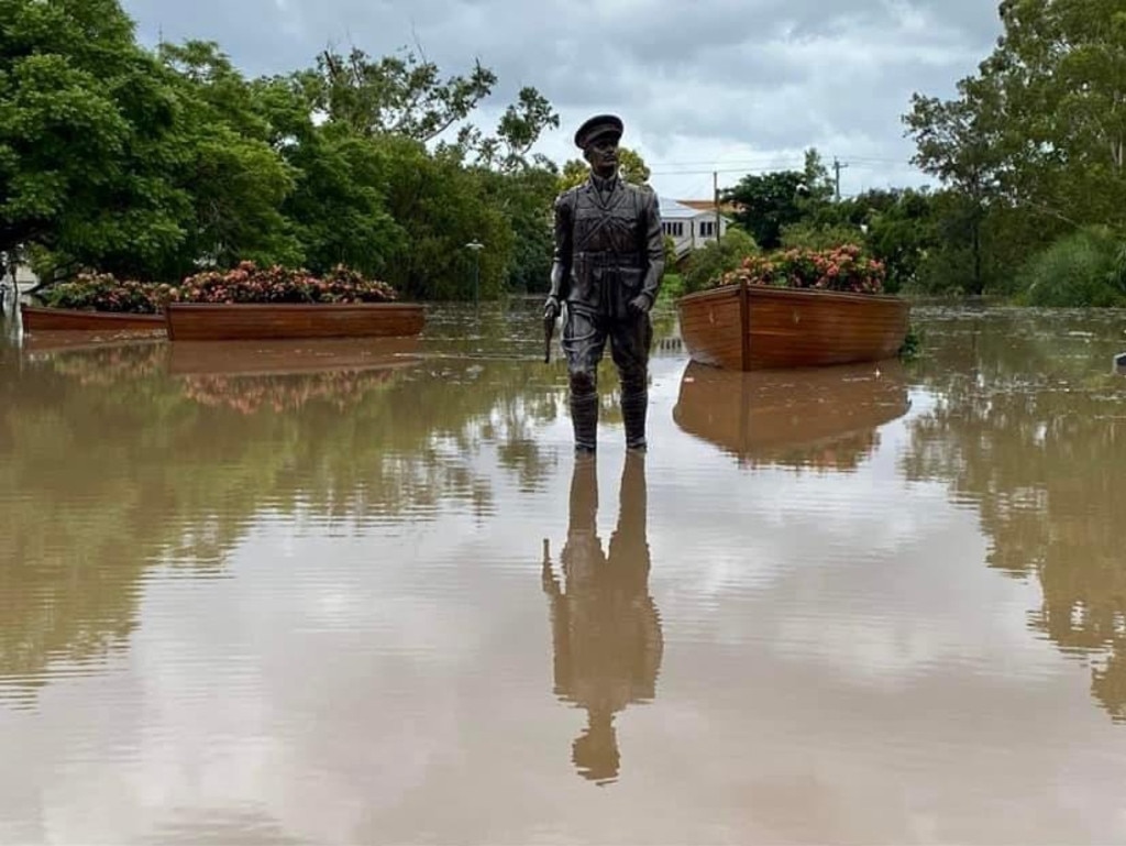 A haunting re-enactment of the Gallipoli landing was inadvertently created by floodwaters in Maryborough.