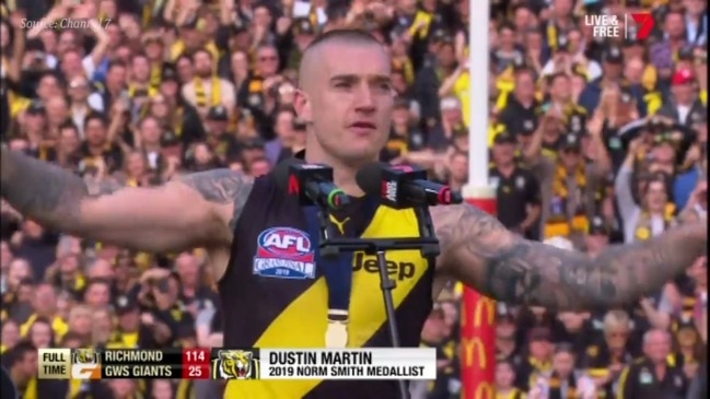 Dustin Martin wins Norm Smith Medal again (Channel 7)