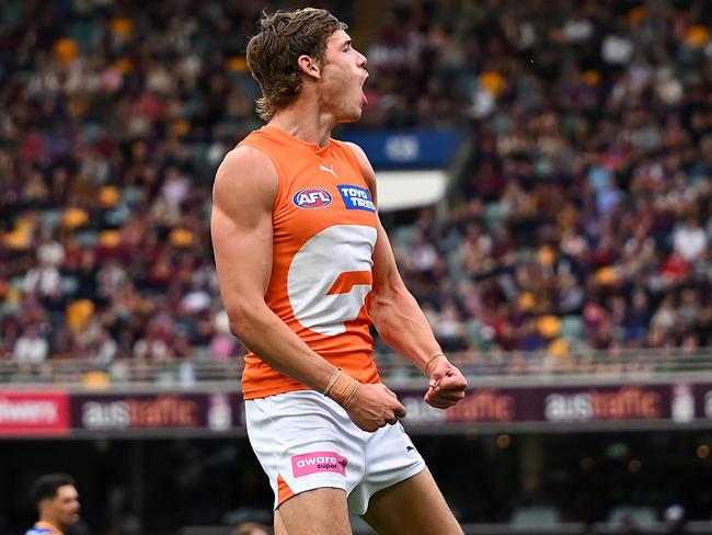 The Lions game remains a benchmark for Cadman that he’s continually trying to reach. Picture: Albert Perez/AFL Photos via Getty Images