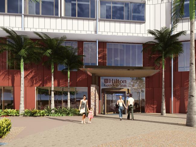Exterior render of the Hilton Garden Inn Townsville. Picture: HHNQ.