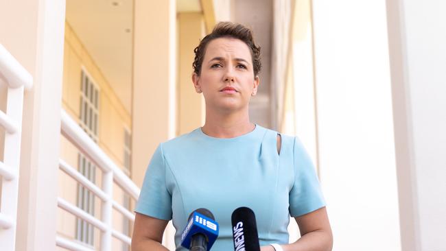 NT Opposition Leader Lia Finocchiaro has hit out at the Gunner Government for its ‘lack of transparency’ in showing the state of the books to voters. Picture: Che Chorley