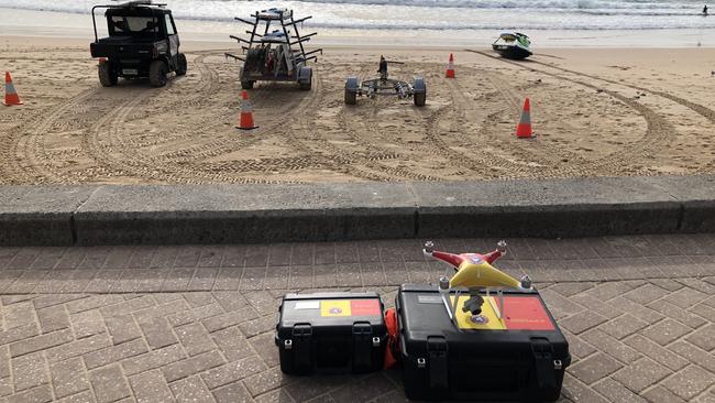 A drone was used to search for the shark. Picture: Julie Cross