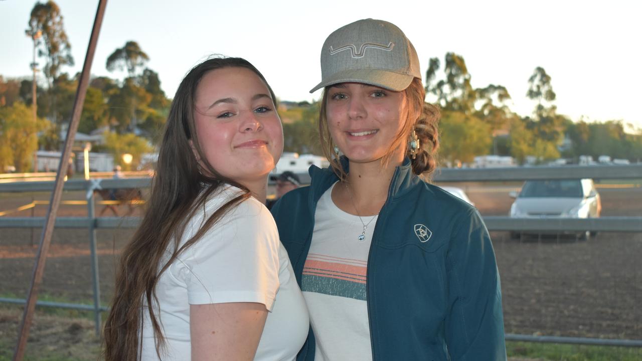 Allie Rankin and Chelsea Longney from Warwick at the 2021 Killarney Rodeo. Photo: Madison Mifsud-Ure / Warwick Daily News