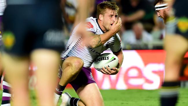 Cameron Munster complains of an eye gouge from Josh McGuire. Image: Alix Sweeney