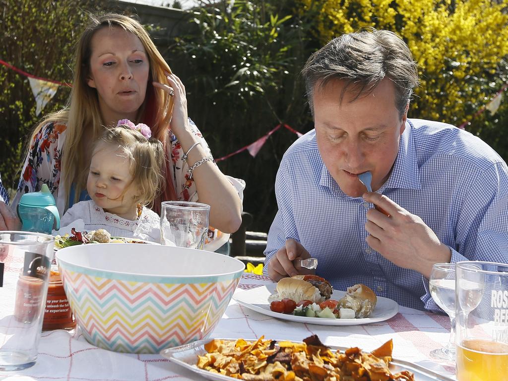 This 2015 photo nearly cost then UK Prime Minister the election. Picture: Kirsty Wigglesworth/AFP.