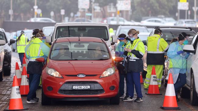 Covid testing at Bondi. Picture: NCA NewsWire / Damian Shaw