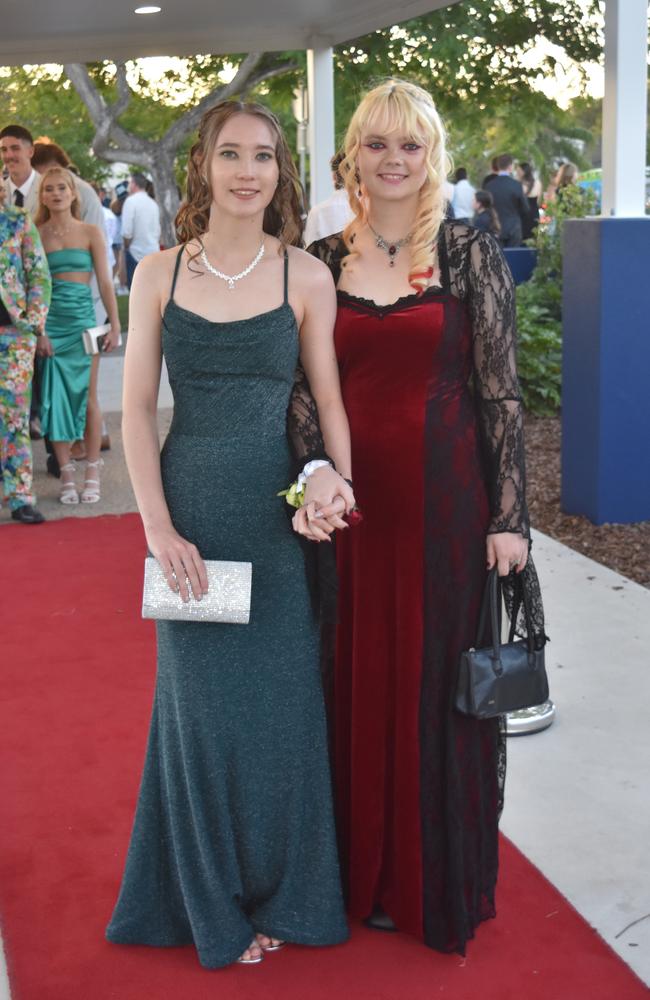 Emily Myers and Hannah Young at the Mountain Creek State High School formal on November 18, 2022. Picture: Sam Turner