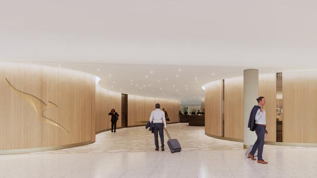 The new Adelaide Airport Qantas lounge precinct. Picture: supplied.