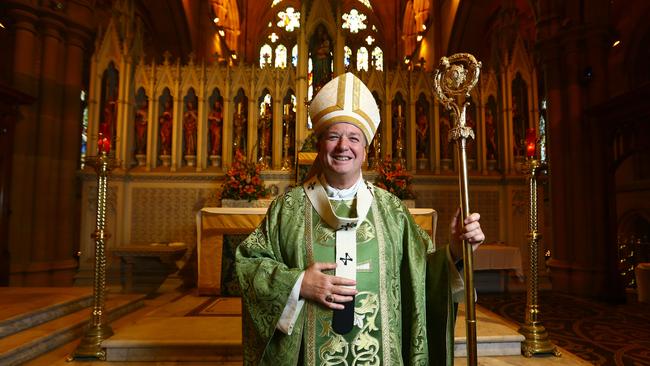 Catholic Archbishop Anthony Fisher at St Mary's Cathedral in Sydney. Picture: Britta Campion.
