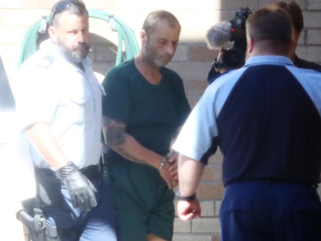 Sampieri is taken to Maroubra Police Station after his released from hospital on Sunday. Picture: Hollie Adams