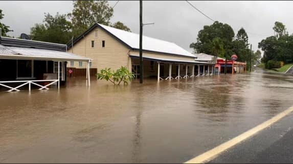 Member for Nanango Deb Frecklington posted images on Facebook of Woolooga during the January floods at the very start of the year. Picture: Facebook