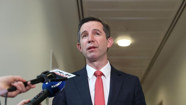 Finance Minister Simon Birmingham says the Nationals won’t dictate the Liberals’ climate policy. Picture: NCA NewsWire / Gary Ramage